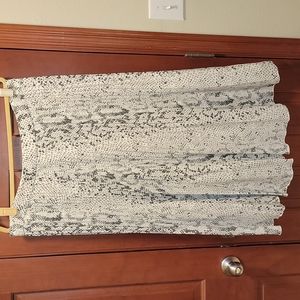 J. Crew Pleated Snake Skin Print Skirt